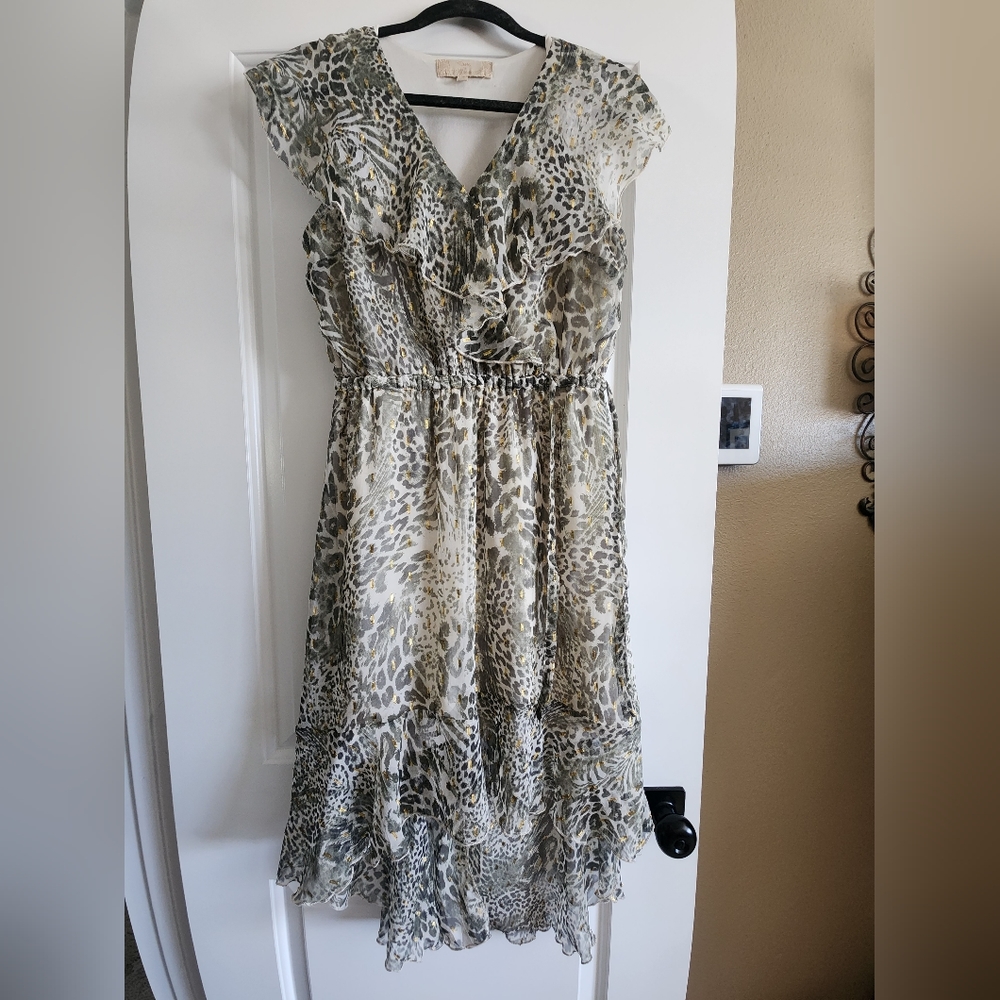 Animal print high low dress